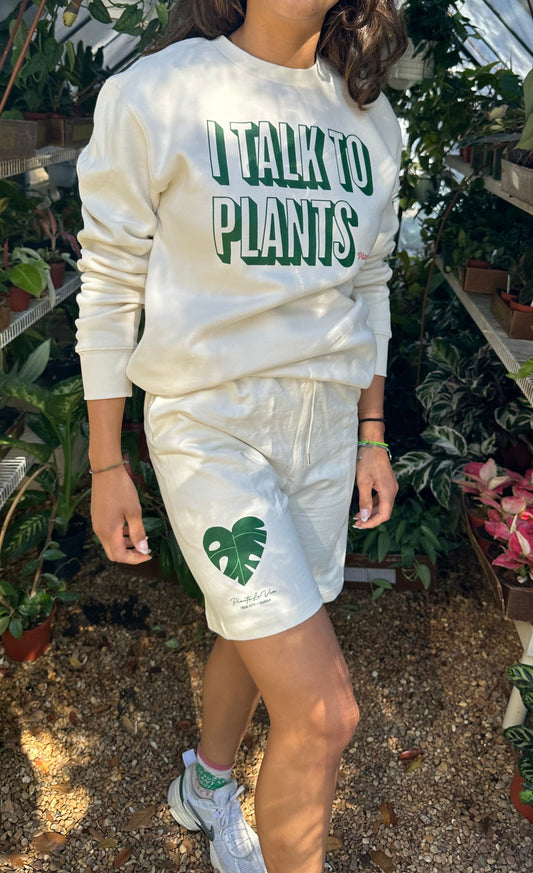 Talk To My Plants Sweatshirt & Short Bundle Set